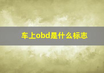 车上obd是什么标志