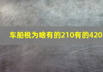 车船税为啥有的210有的420