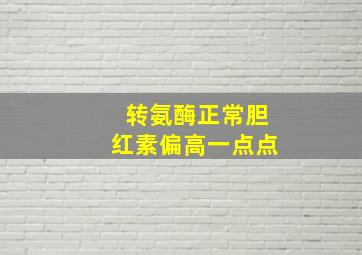 转氨酶正常胆红素偏高一点点