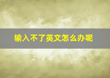 输入不了英文怎么办呢