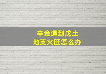 辛金遇到戊土地支火旺怎么办