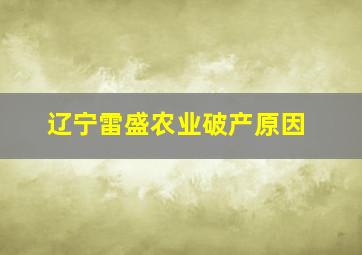 辽宁雷盛农业破产原因