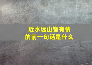 近水远山皆有情的前一句话是什么