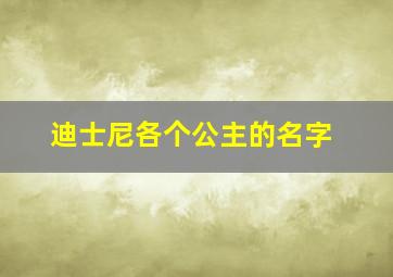 迪士尼各个公主的名字