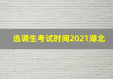 选调生考试时间2021湖北