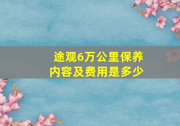 途观6万公里保养内容及费用是多少