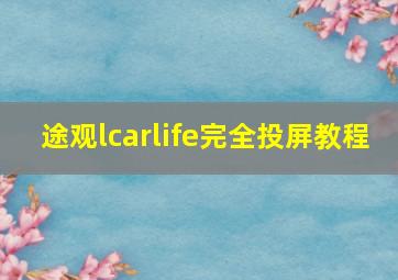 途观lcarlife完全投屏教程