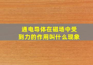 通电导体在磁场中受到力的作用叫什么现象