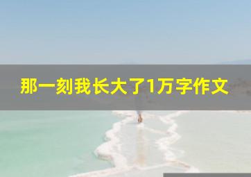 那一刻我长大了1万字作文