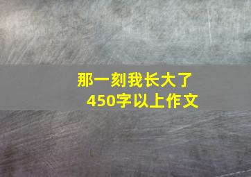 那一刻我长大了450字以上作文