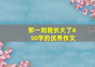 那一刻我长大了450字的优秀作文