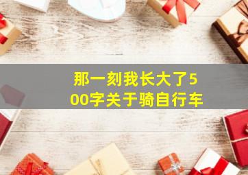 那一刻我长大了500字关于骑自行车