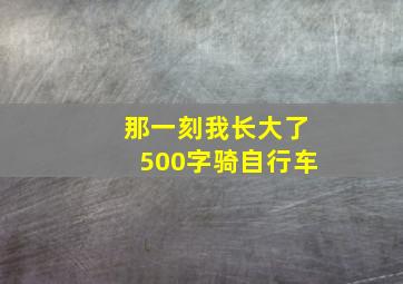 那一刻我长大了500字骑自行车