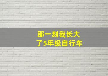 那一刻我长大了5年级自行车