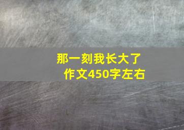 那一刻我长大了作文450字左右