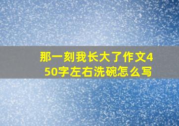 那一刻我长大了作文450字左右洗碗怎么写