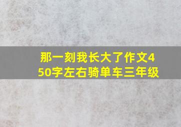 那一刻我长大了作文450字左右骑单车三年级