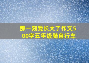 那一刻我长大了作文500字五年级骑自行车