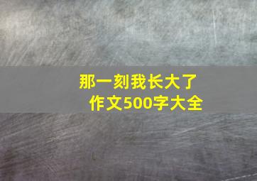 那一刻我长大了作文500字大全