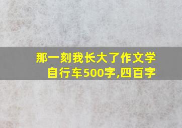 那一刻我长大了作文学自行车500字,四百字