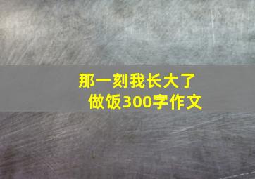 那一刻我长大了做饭300字作文