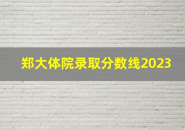 郑大体院录取分数线2023