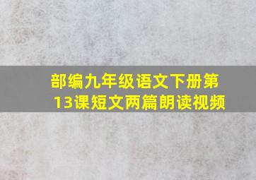 部编九年级语文下册第13课短文两篇朗读视频