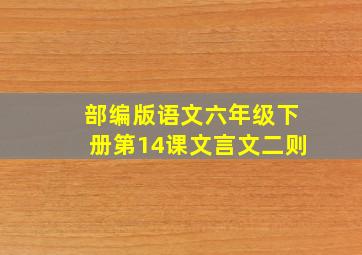 部编版语文六年级下册第14课文言文二则