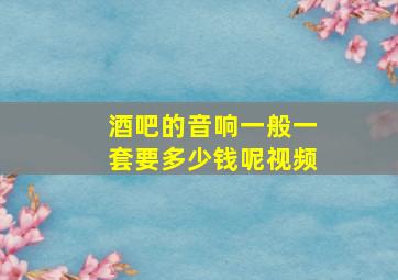 酒吧的音响一般一套要多少钱呢视频