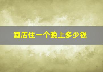 酒店住一个晚上多少钱