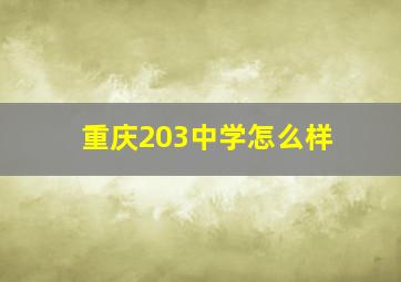 重庆203中学怎么样