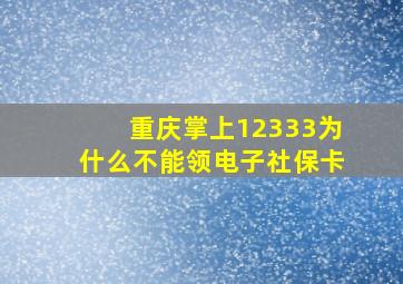 重庆掌上12333为什么不能领电子社保卡