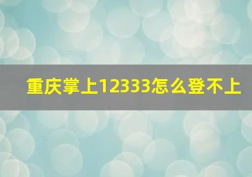 重庆掌上12333怎么登不上