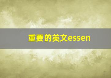 重要的英文essen