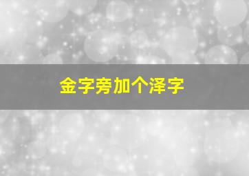 金字旁加个泽字