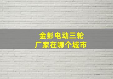 金彭电动三轮厂家在哪个城市