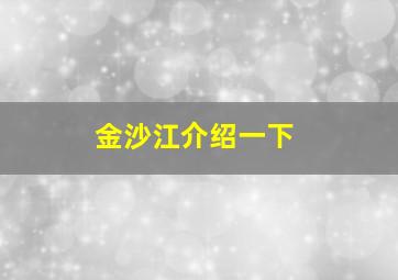 金沙江介绍一下