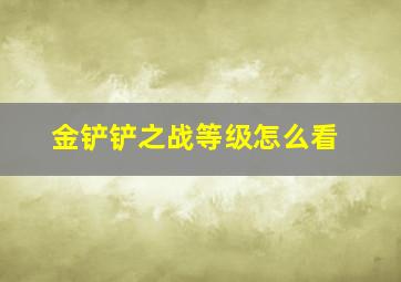 金铲铲之战等级怎么看