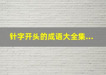 针字开头的成语大全集...