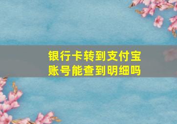 银行卡转到支付宝账号能查到明细吗