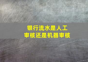 银行流水是人工审核还是机器审核