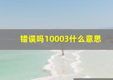 错误吗10003什么意思