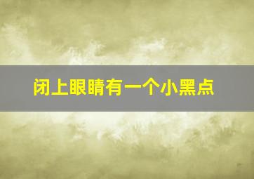 闭上眼睛有一个小黑点