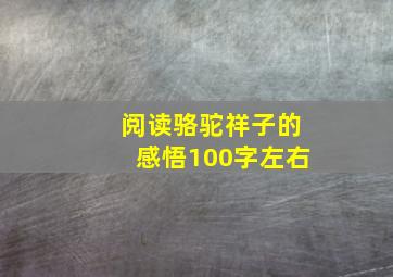 阅读骆驼祥子的感悟100字左右