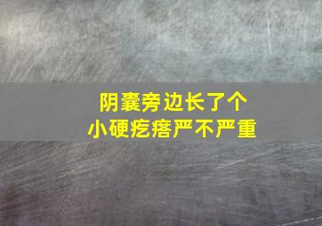 阴囊旁边长了个小硬疙瘩严不严重