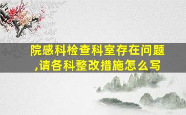 院感科检查科室存在问题,请各科整改措施怎么写