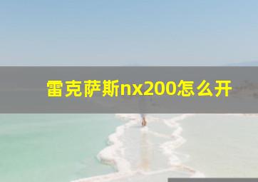 雷克萨斯nx200怎么开