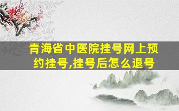 青海省中医院挂号网上预约挂号,挂号后怎么退号