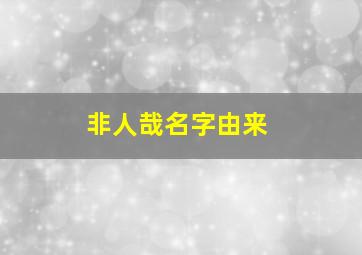 非人哉名字由来