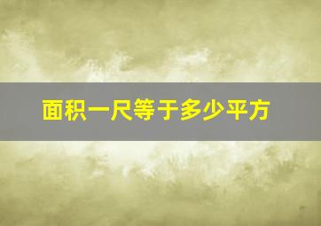 面积一尺等于多少平方